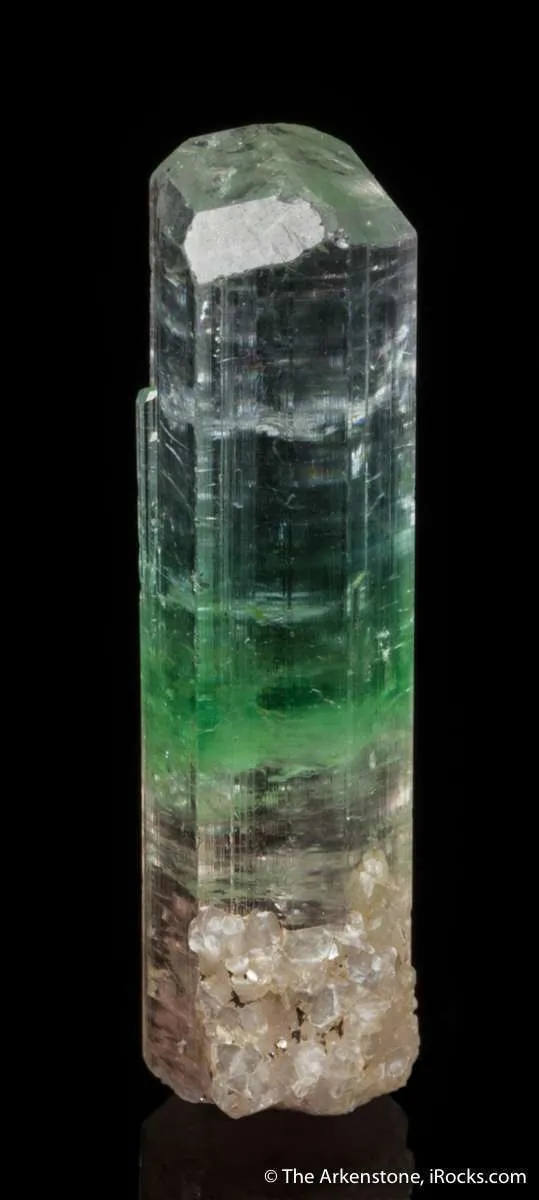 Tourmaline var. Achroite (rough and cut set) - image 5