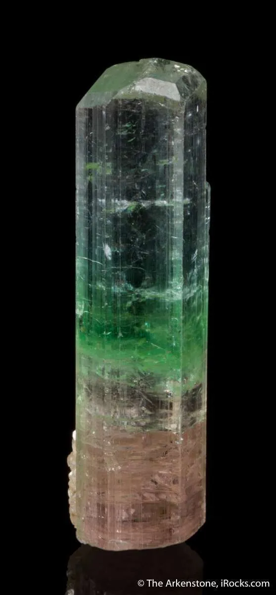 Tourmaline var. Achroite (rough and cut set) - image 2
