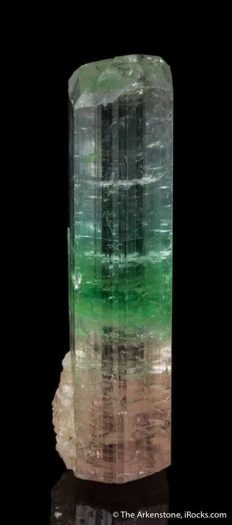 Tourmaline var. Achroite (rough and cut set) - image 3