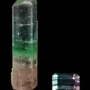 Tourmaline var. Achroite (rough and cut set) - image 1