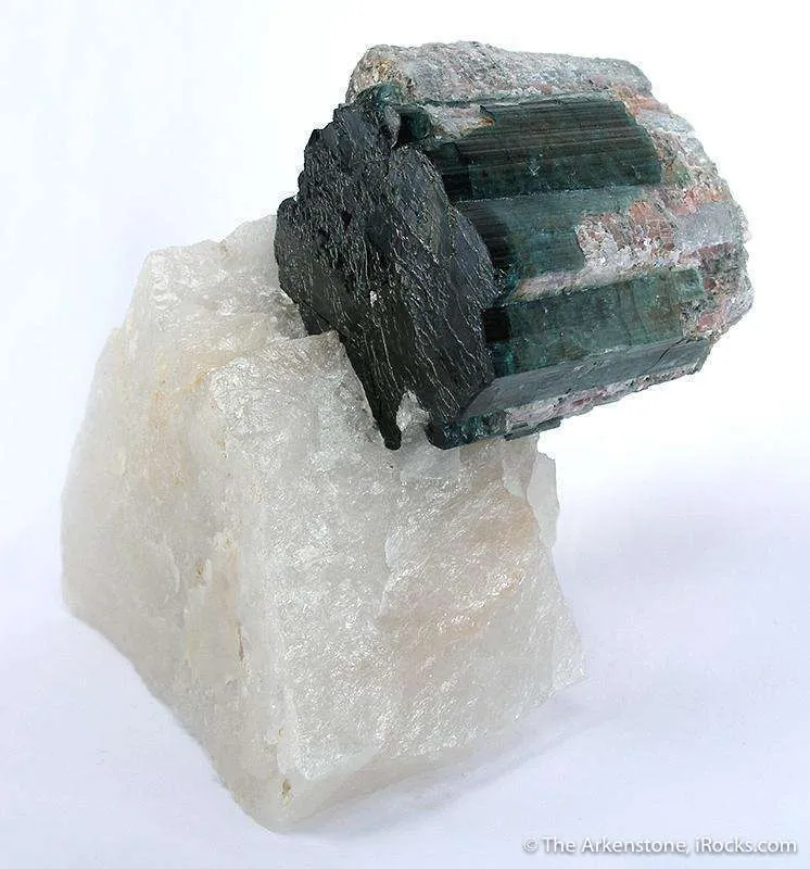 Tourmaline Var. Indicolite Altering To Lepidolite image