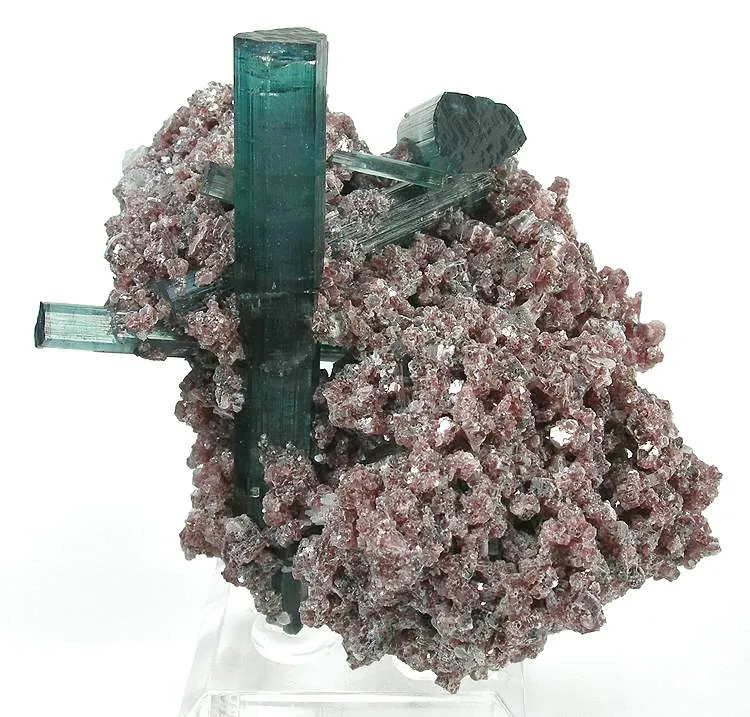 Tourmaline (Var: Indicolite), Lepidolite, Albite image