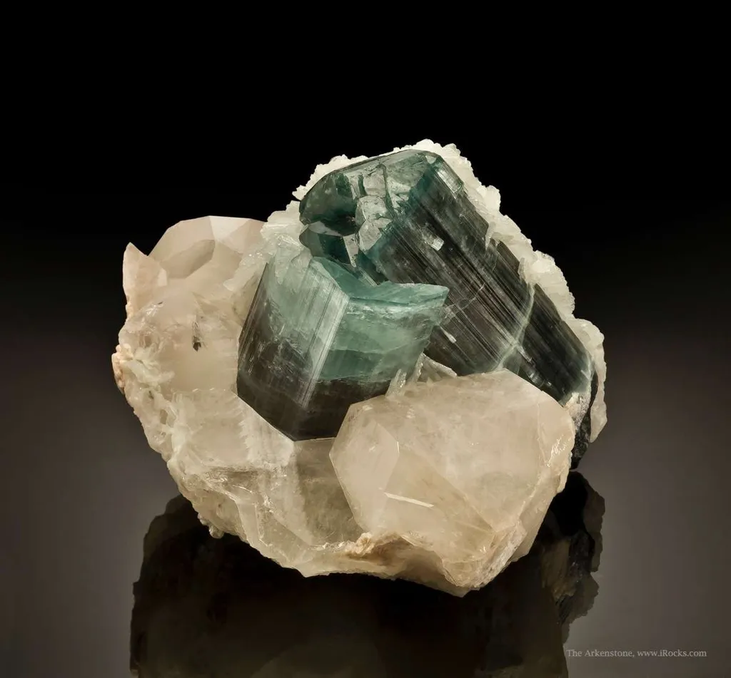 Tourmaline Var. Indicolite on Quartz image