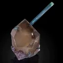 Tourmaline var. Indicolite on Quartz - image 1