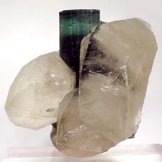 Tourmaline (Var: Indicolite), Quartz image