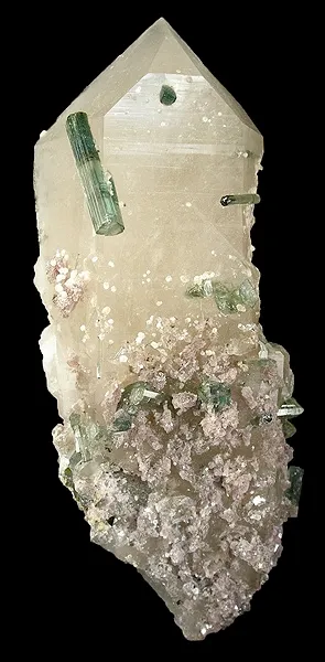 Tourmaline (Var: Indicolite), Quartz, Lepidolite image