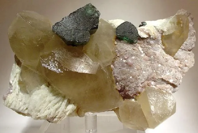 Tourmaline (Var: Indicolite), Tourmaline, Quartz (Var: Smoky Quartz), Lepidolite, Albite (Var: Cleavelandite) image