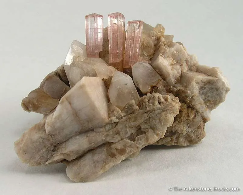Tourmaline Var. Rubellite on Orthoclase With Quartz image