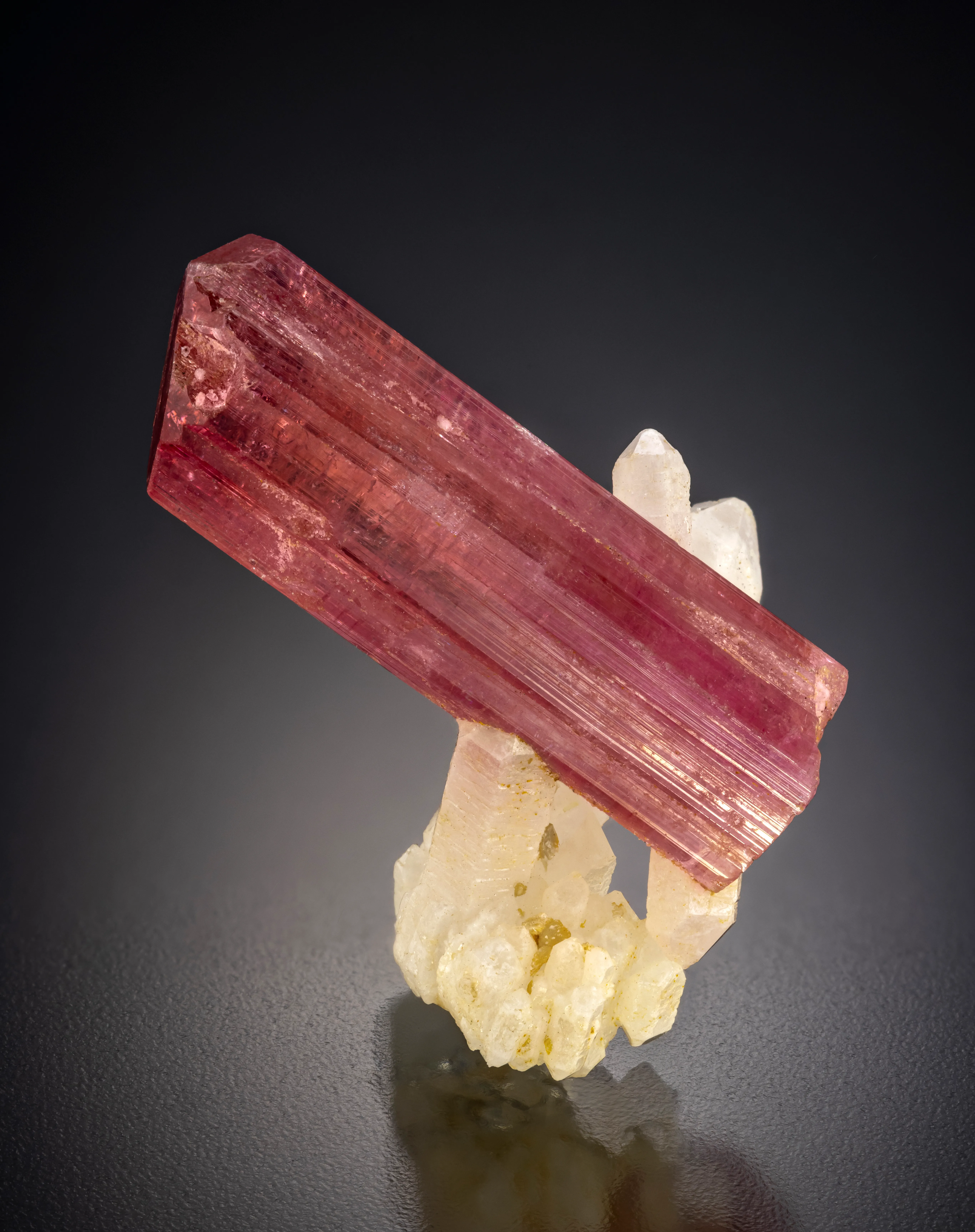 Tourmaline (var. Rubellite) on Quartz - image 2