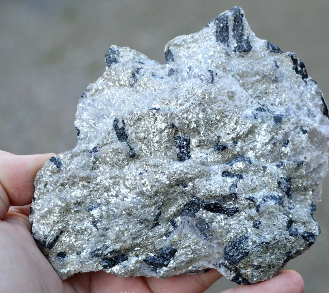 Tourmaline var. Schorl & Muscovite 482 grams - Thompson Peak, Plumas Co., California, USA - image 4