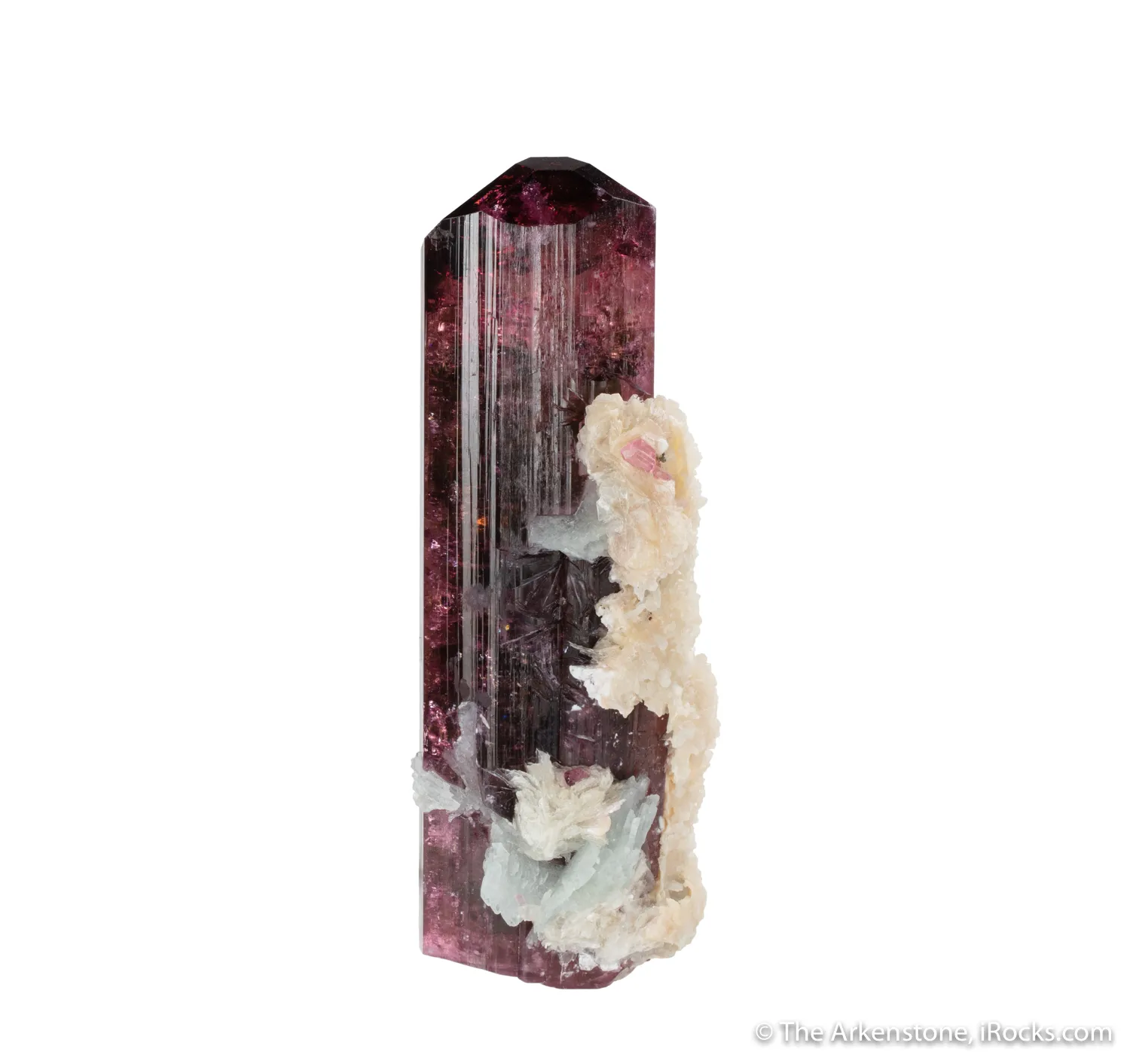 Tourmaline with Albite and Laumontite (illustrated) - image 1