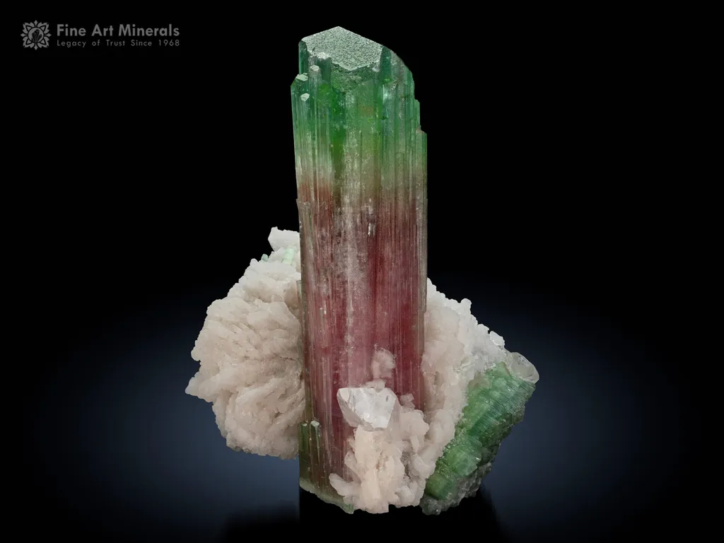 Tourmaline with Albite from Paprok Afghanistan image