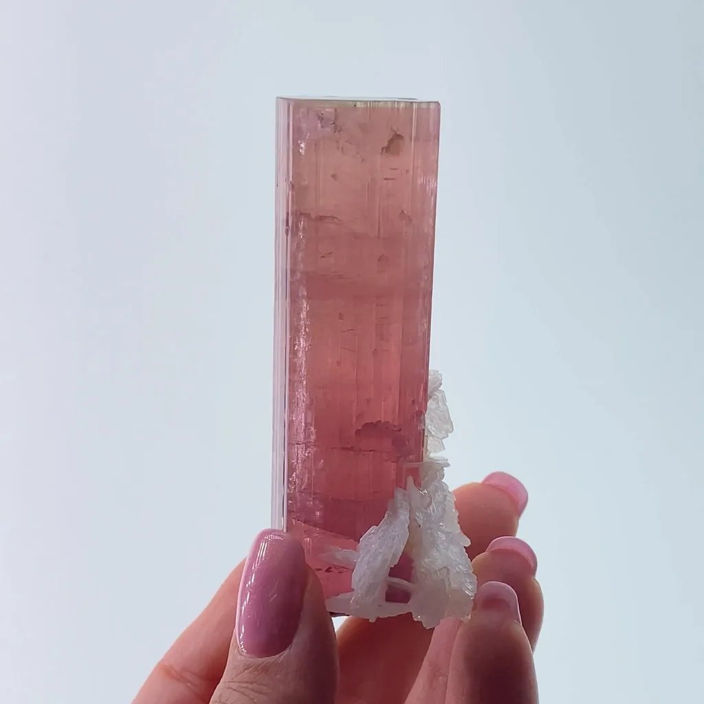 Tourmaline with Cleavelandite (doubly-terminated) - image 2