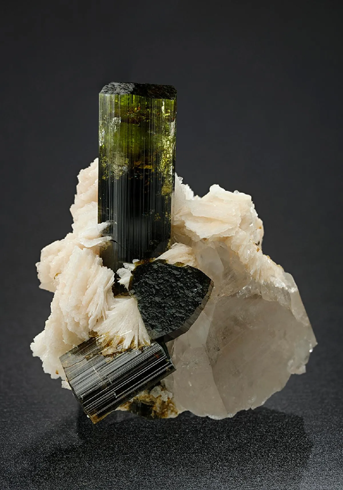 Tourmaline with Cleavelandite on Quartz - image 1