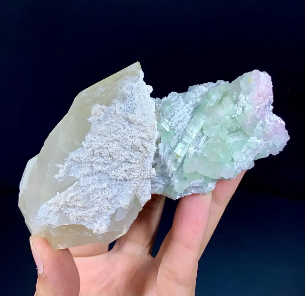Tourmaline with Smoky Quartz and Albite from Afghanistan image
