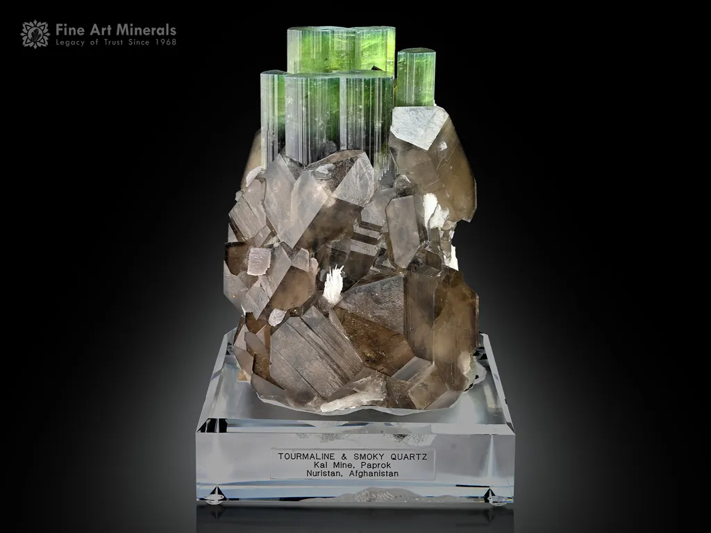 Tourmaline with Smoky Quartz from Afghanistan image