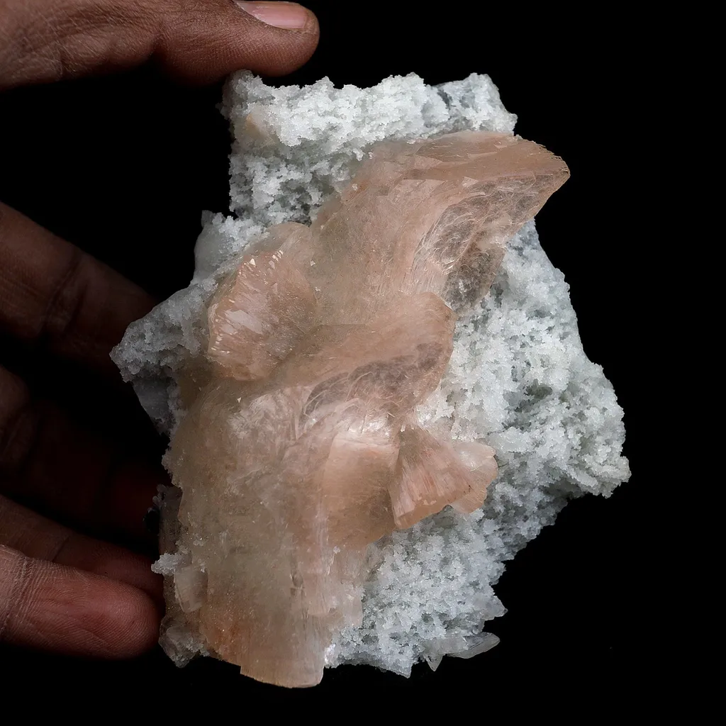 Translucent Heulandite on Chalcedony Natural Mineral Specimen - image 3