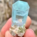 Transparent Blue Aquamarine Crystal Gemmy Blue Beryl with Phantom Clouds from Afghanistan - image 1