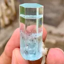 Transparent Blue Aquamarine Crystal Gemmy Blue Beryl with Phantom Clouds from Afghanistan - image 7