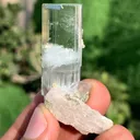 Transparent Blue Aquamarine Crystals with Mica and Albite combined - image 5