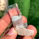 Transparent Blue Aquamarine Crystals with Mica and Albite combined - image 2