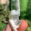 Transparent Blue Aquamarine Crystals with Mica and Albite combined - image 3
