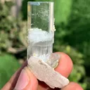 Transparent Blue Aquamarine Crystals with Mica and Albite combined - image 4