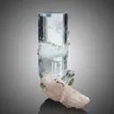 Transparent Blue Aquamarine Crystals with Mica and Albite combined - image 1