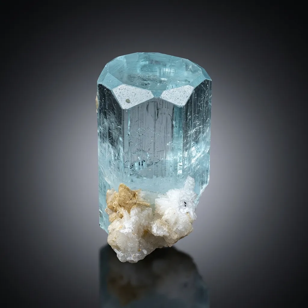 Transparent Blue Diamond Cut Aquamarine Crystal from Pakistan image