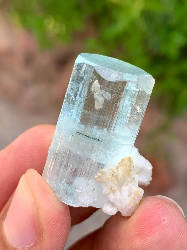 Transparent Blue Diamond Cut Aquamarine Crystal from Pakistan - image 8