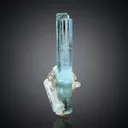 Transparent Elongated Blue Aquamarine Crystals with Albite from Pakistan - image 1
