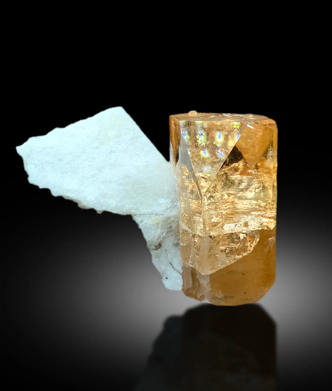 Transparent Rich Golden Color Topaz with Feldspar from Skardu Pakistan - 67 gram - image 4