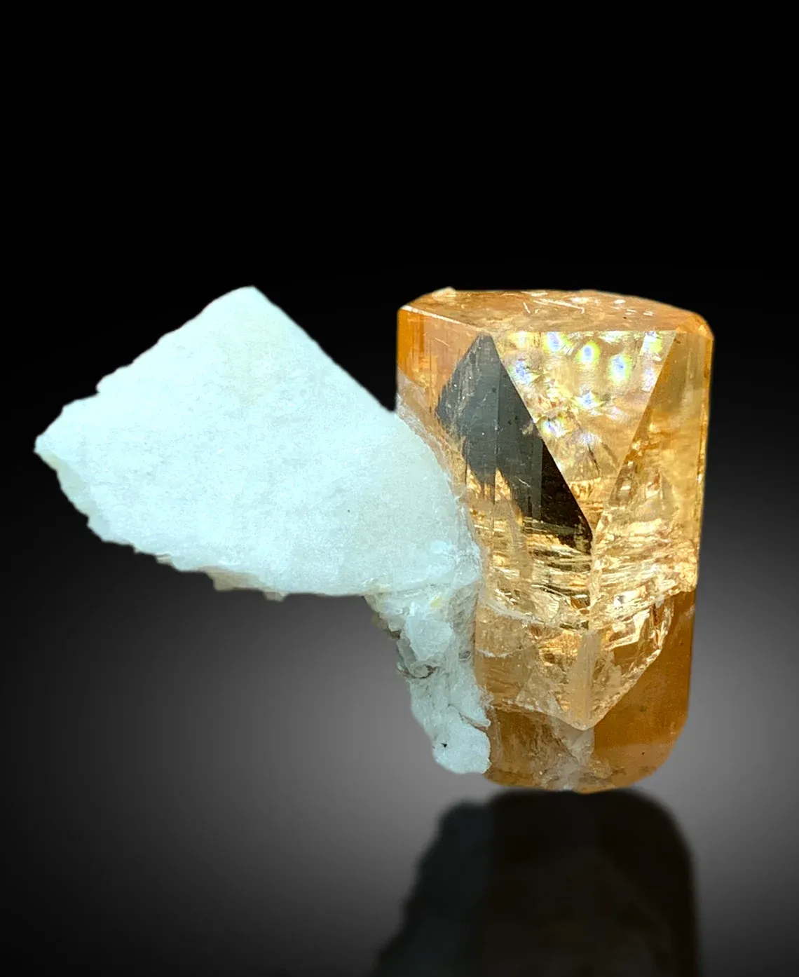 Transparent Rich Golden Color Topaz with Feldspar from Skardu Pakistan - 67 gram - image 2