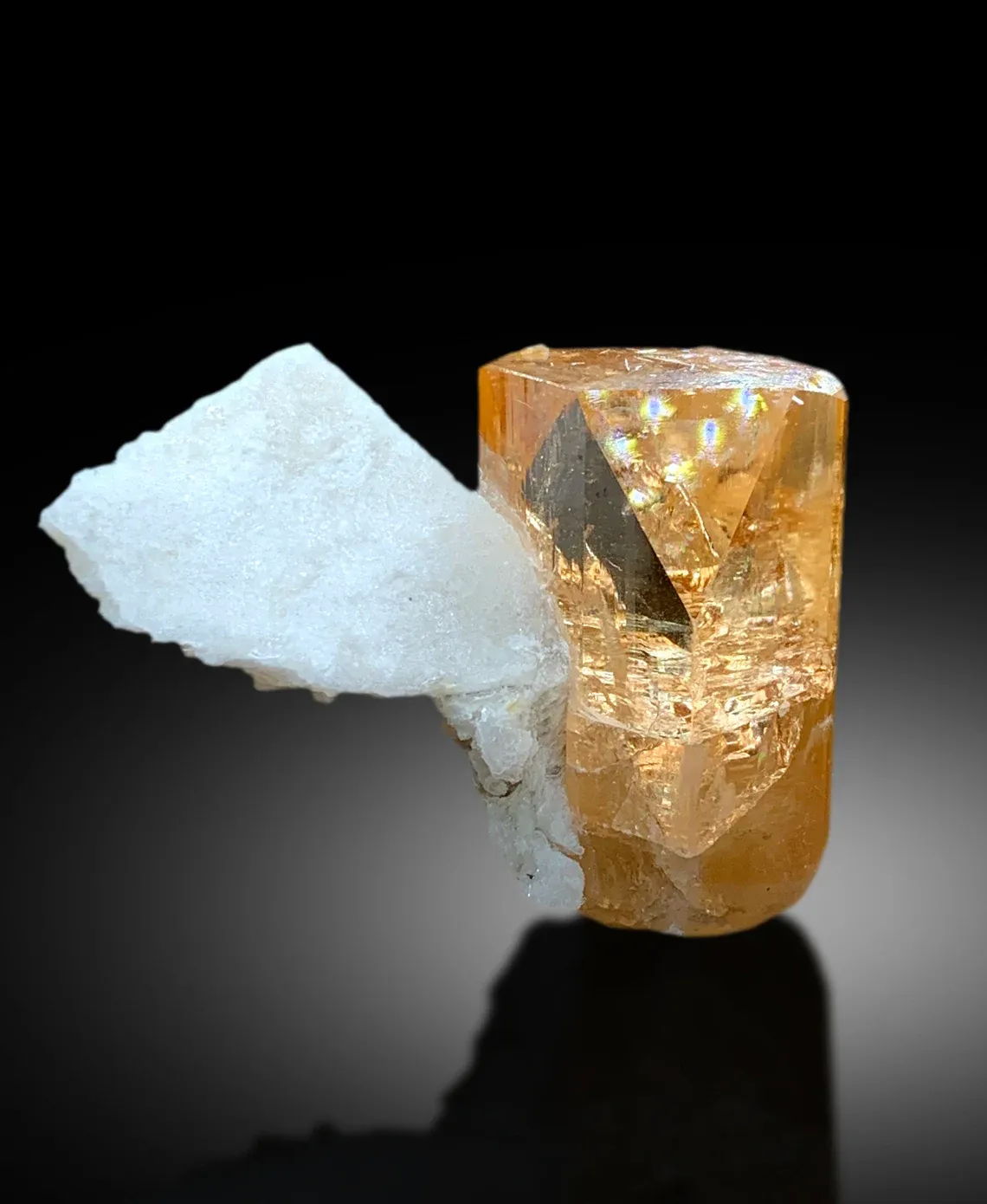 Transparent Rich Golden Color Topaz with Feldspar from Skardu Pakistan - 67 gram - image 5