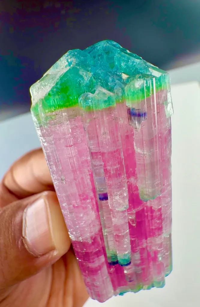 Tri color candy Tourmaline from Afghanistan - image 2