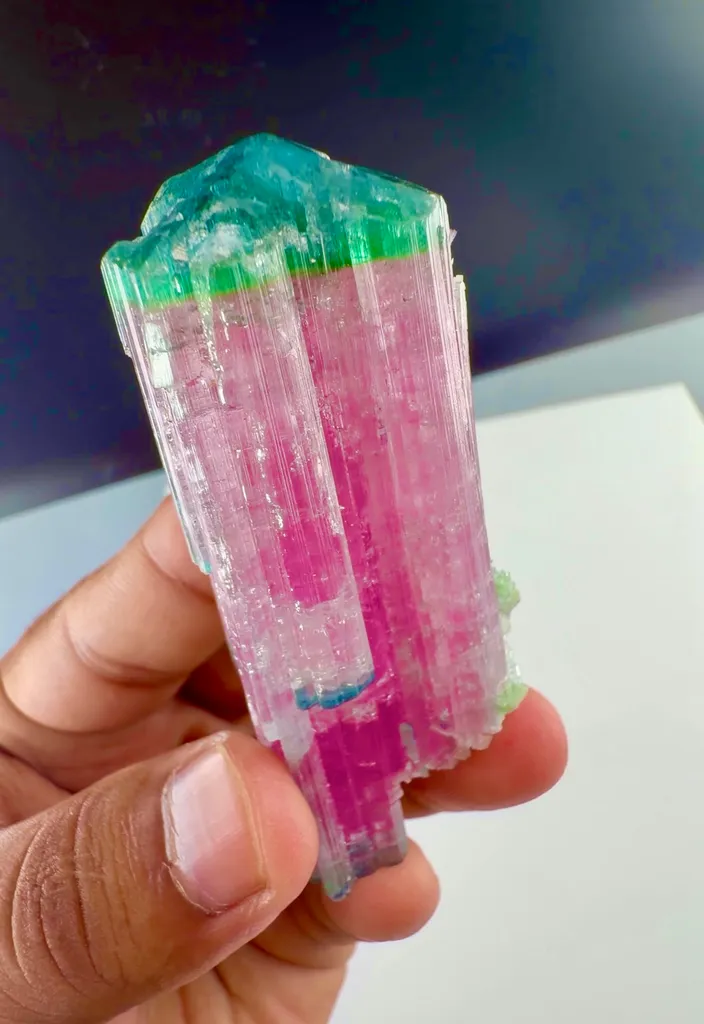 Tri color candy Tourmaline from Afghanistan - image 3