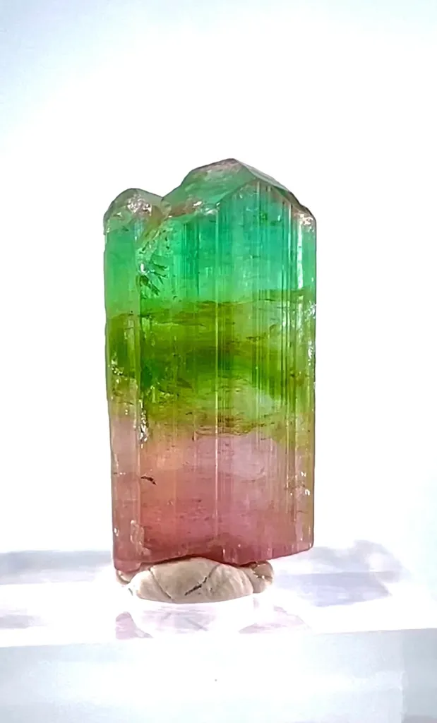 Tri Color Tourmaline Crystal from Afghanistan image