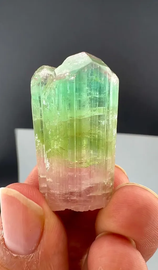 Tri Color Tourmaline Crystal from Afghanistan - image 6