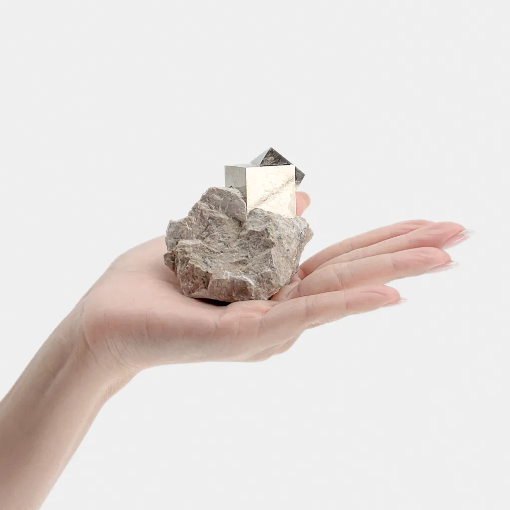 Triple Cube Pyrite on matrix - image 4