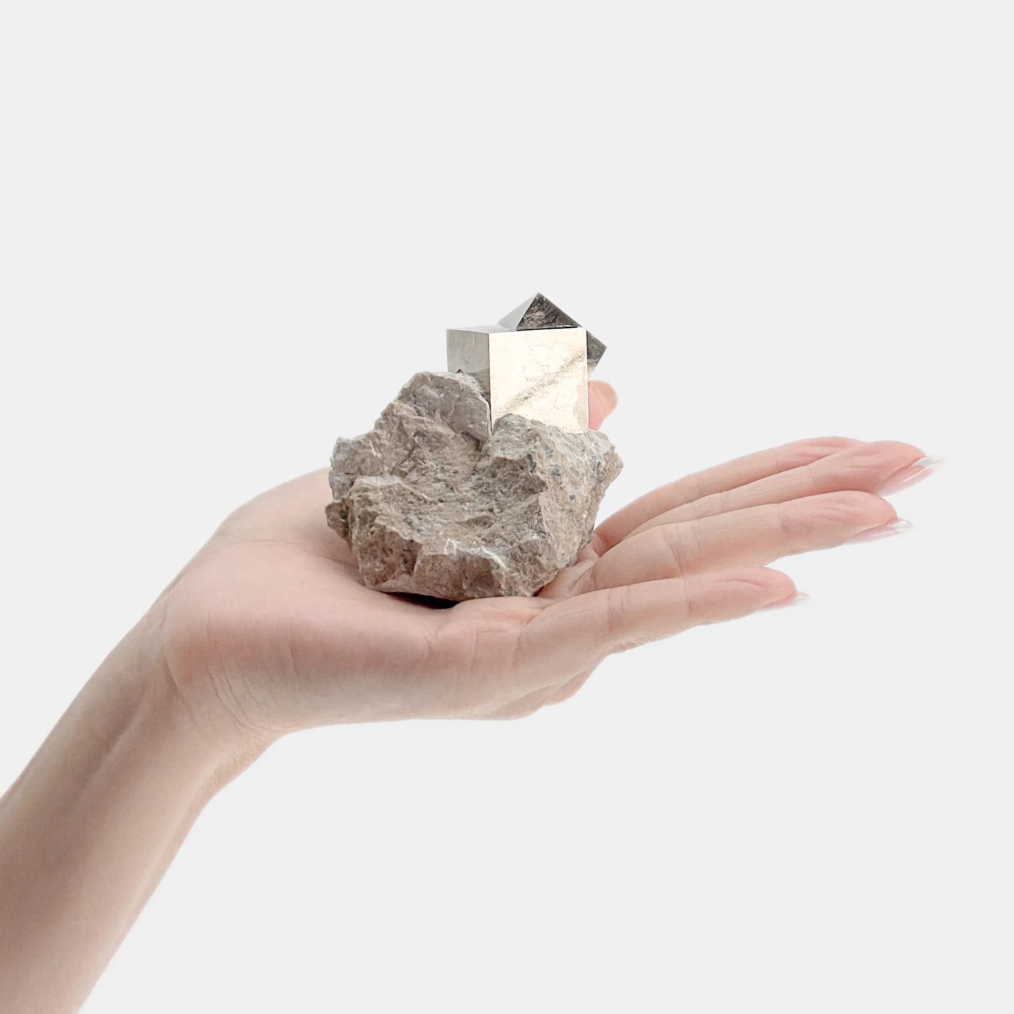 Triple Cube Pyrite on matrix - image 4