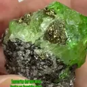 Tsavorite Garnet with Pyrite on Graphite from Tanzania - image 2