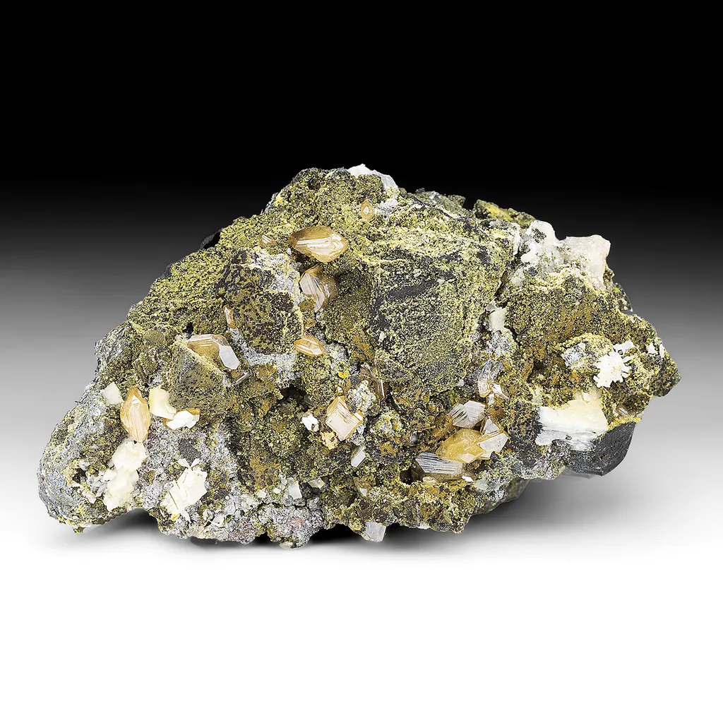 Tsumcorite with Wulfenite, Dolomite, Tennantite image