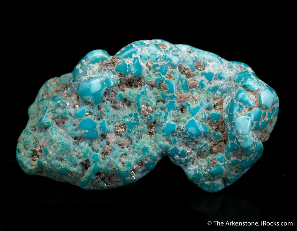 Turquoise nodule with Pyrite - image 2