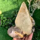 Twer Shape Dog Tooth Calcite with Fluorite Combined Specimen - image 2