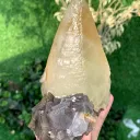 Twer Shape Dog Tooth Calcite with Fluorite Combined Specimen - image 4