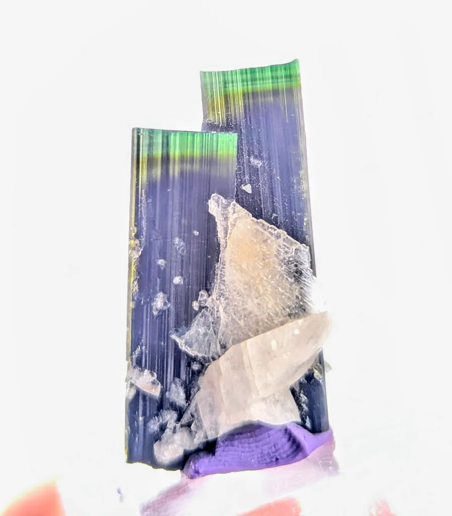 Twin Green Cap Tourmaline with Albite - image 3