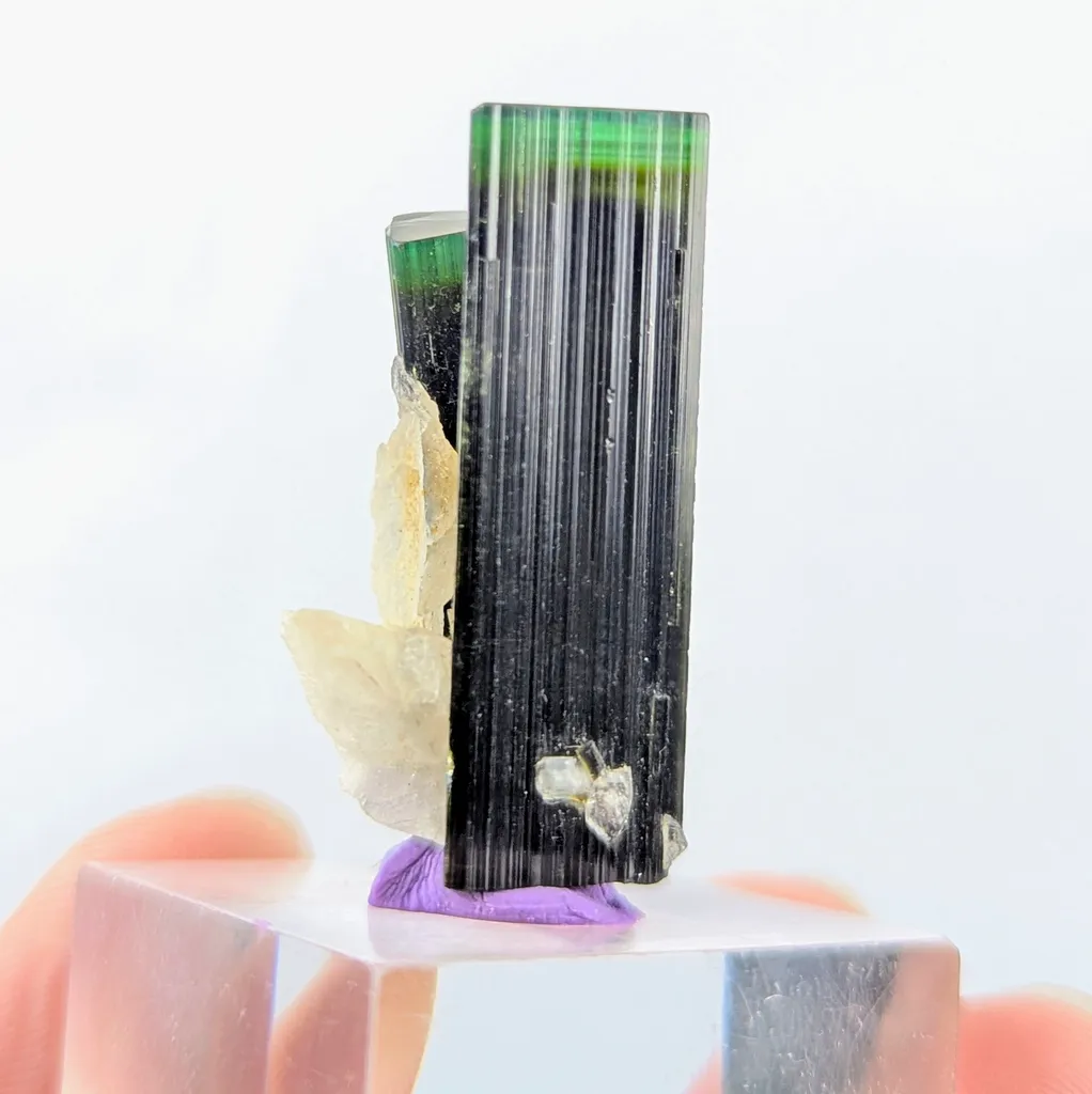 Twin Green Cap Tourmaline with Albite - image 5
