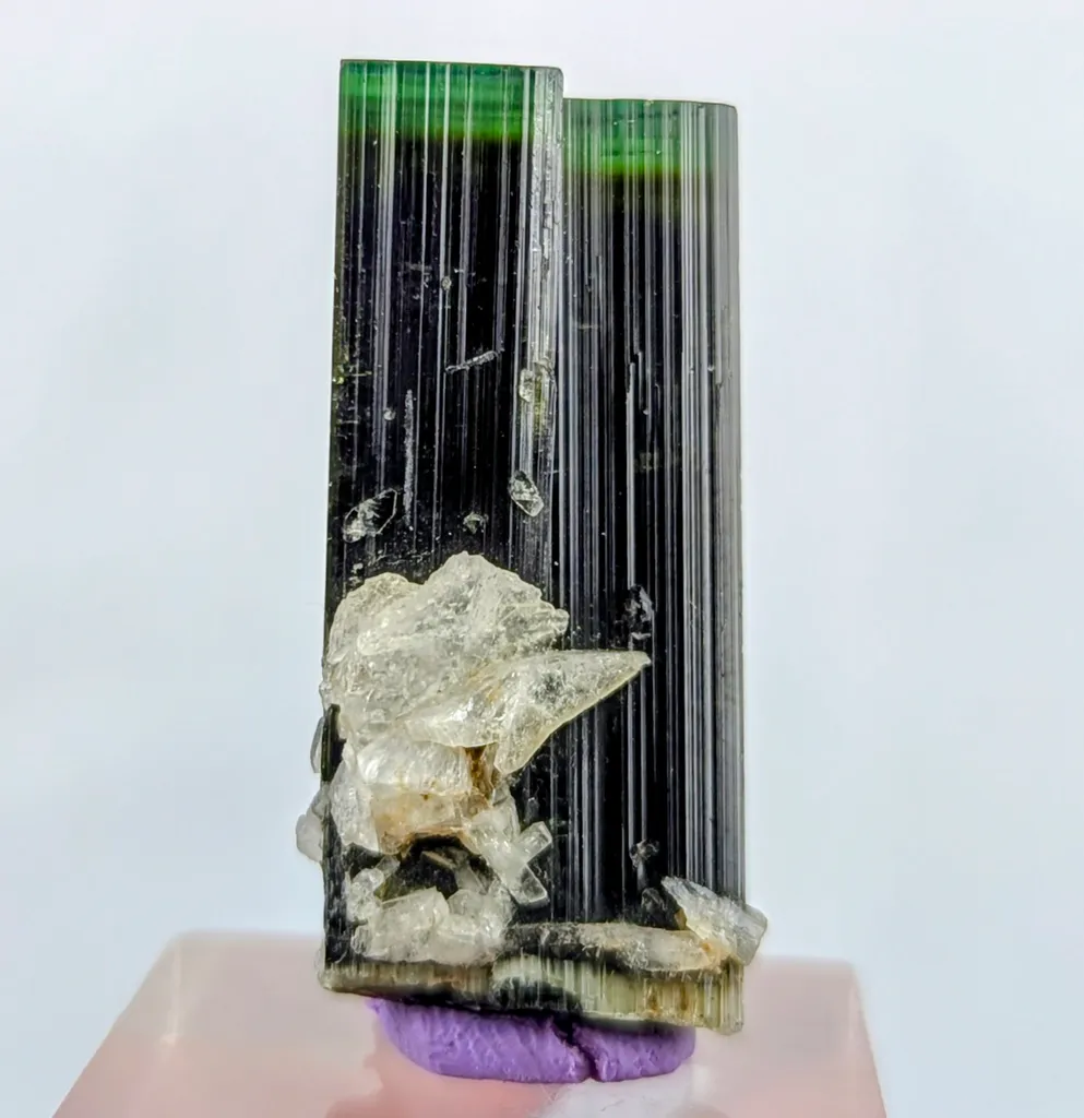Twin Green Cap Tourmaline with Albite - image 2