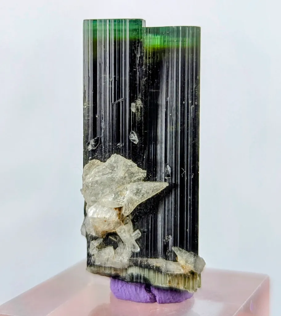 Twin Green Cap Tourmaline with Albite - image 3