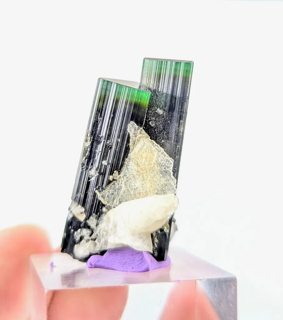 Twin Green Cap Tourmaline with Albite - image 6